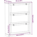Ormarić za cipele Corona 99 x 32 x 124 5 cm od masivne borovine | shoptok.hr