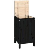  Kutija za rublje crna 44 x 44 x 76 cm od masivne borovine | shoptok.hr