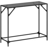  Konzolni stol s crnom staklenom površinom 98x35x81 cm čelični | shoptok.hr