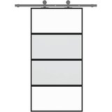  Klizna vrata crna 102,5x205 cm od kaljenog stakla i aluminija | shoptok.hr