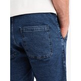Ombre Men's denim shorts with rolled up leg - dark blue | shoptok.hr