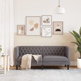  Fotelja Chesterfield 2-sjed Siva umjetna koža | shoptok.hr
