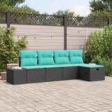  Sjedeća garnitura za vrt 5 kom. Crna poliratan 239 x 117 x 85 cm | shoptok.hr