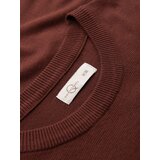 Ombre Men's sweater with round neckline in stretch knit with classic weave - maroon | Shoptok.si