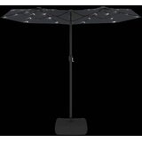  Dvostruki vrtni suncobran s LED svjetlima crni 316 x 145 cm | Eponuda.ba