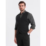 Ombre Fitted structured men's vest with patch pockets - black | Shoptok.si
