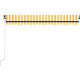 vidaXL Ročno zložljiva tenda 400x350 cm rumena in bela | Shoptok.si