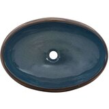 Nadgradni umivaonik smeđe-plavi ovalni 59x40x15 cm keramički | shoptok.hr