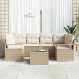  Sjedeća garnitura za vrt 7 kom. 6-Broj sjedala Bež i krema 234 x 122 x 85 cm | Shoptok.si