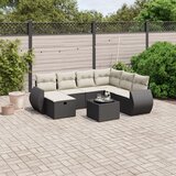 vidaXL 8-dijelni set vrtnih sofa od poliratana s jastucima crni | shoptok.hr
