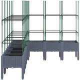  Cvetlično korito z oporno mrežo sivo 200x160x142,5 cm PP | Shoptok.si