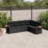 vidaXL 6-dijelni set vrtnih sofa s jastucima crni od poliratana | shoptok.hr