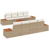 vidaXL set vrtnih sofe z blazinami bež poli ratan akacija, (22090737) | Shoptok.si