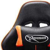  Gaming stol z oporo za noge črno in oranžno umetno usnje, (20701504) | Shoptok.si