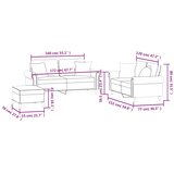  3-dijelni set sofa s jastucima crvena boja vina baršunasti | shoptok.hr