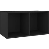 Furnova Škatla za shranjevanje plošč črna 71x34x36 cm konstruiran les, (21956161) | Shoptok.si