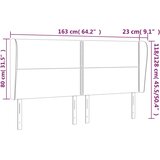  Uzglavlje s ušima crno 163x23x118/128 cm od tkanine | shoptok.hr