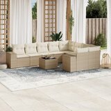  10-dijelni set vrtnih sofa s jastucima bež od poliratana 83 x 62 x 69 cm | shoptok.hr
