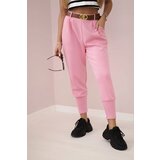 Kesi Włoski Pants with belt and pockets buttery-fabric pink | Shoptok.si