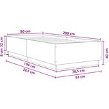  Krevetna konstrukcija s LED svjetlom Staro drvo 80 x 200 cm | shoptok.hr