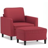  Fotelja s tabureom crvena boja vina 60 cm od umjetne kože | Eponuda.com