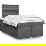 vidaXL Krevet s oprugama i madracem tamnosivi 120 x 200 cm od tkanine | shoptok.hr