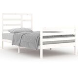  Posteljni okvir bel iz trdnega lesa 100x200 cm, (20644459) | Shoptok.si