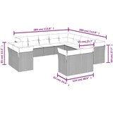  13-dijelni set vrtnih sofa s jastucima poliratan crni | shoptok.hr