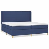vidaXL Box spring postelja z vzmetnico moder 200x200 cm blago, (20761016) | Shoptok.si