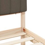 vidaXL Posteljni okvir z oblazinjenim vzglavjem Taupe 90 x 190 cm | Shoptok.si