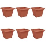  Kvadratna cvetlična posoda 6 pcs Kamnito rdeča Plastika, (5000207571) | Shoptok.si