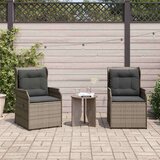 vidaXL Vrtna klop z blazino 2 pcs Siva Poly ratan | Shoptok.si