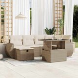  7-dijelni set vrtnih sofa od poliratana s jastucima bež | shoptok.hr