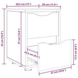  Nočna omarica Dimljeni oreh 30,5 x 30 x 43 cm Konstruiran les, (5000091639) | Shoptok.si