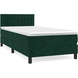 Box spring krevet s madracem tamnozeleni 80 x 200 cm baršunasti | shoptok.hr