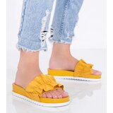 Gemre Mustard Slides with Ruffle Samanta | Shoptok.si