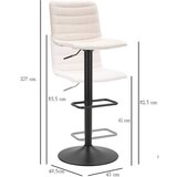 Mauro Ferretti Bel/črn barski stol z nastavljivo višino (višina sedeža 61 cm) Malia – | Shoptok.si