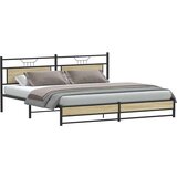 Metalni Kovinski posteljni okvir brez vzmetnice sonoma hrast 193x203 cm, (21829379) | Shoptok.si