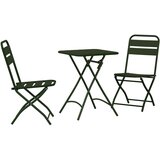 vidaXL 3-delni zložljivi bistro set v temno zeleni barvi iz jekla Cene