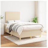  Box spring postelja z vzmetnico krem 120x200 cm blago | Shoptok.si