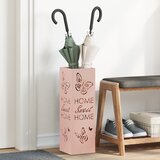 vidaXL Stalak za kišobrane Ružičasti Metal Standardan Dekorativni motivi | shoptok.hr