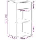 vidaXL Nočne omarice s predalom 2 kosa siva sonoma 35x34x66,5 cm | Shoptok.si