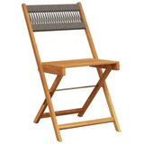  3-dijelni bistro set od polipropilen i masivnog drva sivi | shoptok.hr