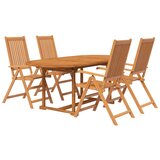  5-dijelni vrtni blagovaonski set od masivnog bagremovog drva 120-170 cm | Eponuda.com