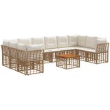  Set vanjskih sofa 11 kom. Prirodna i krema bijela Poliester | shoptok.hr