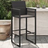 Maison Chic Vrtni barski stolčki - Stol za vrt 2 kosa črn poli ratan JS208, (21878521) | Shoptok.si