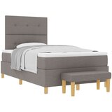 vidaXL Postelja s vzmetnico in klopjo Taupe 120x200 cm Tkanina, (22049302) Cene