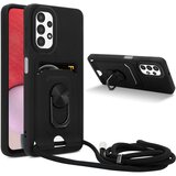 Cadorabo Verižica za mobilni telefon s funkcijo stojala, združljiva z Samsung Galaxy A13 5G v črna barvi - silikonski zaščitni pokrov z nastavljivim trakom, (20859891) | Shoptok.si
