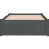  Posteljni okvir siv iz trdnega lesa 75x190 cm 2FT6, (20643607) | Shoptok.si