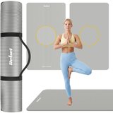 Rebel Active prostirka za gimnastiku za jogu, pilates, fitness, 190x115cm, debljine 2cm, NBR materijal, siva | shoptok.hr